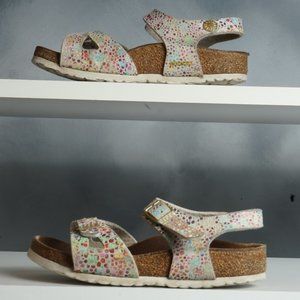 Birkenstock RIO Girls Summer Two Strap Sandals Confetti | C11 | Size 29 | 185